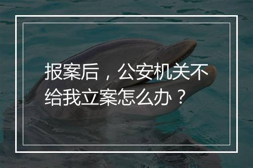 报案后，公安机关不给我立案怎么办？