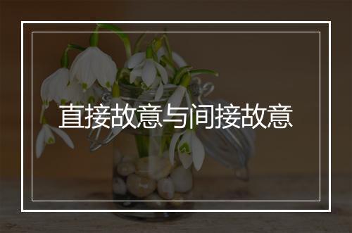 直接故意与间接故意