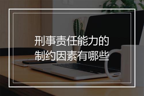 刑事责任能力的制约因素有哪些