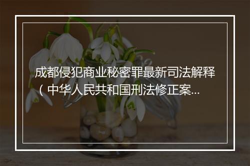 成都侵犯商业秘密罪最新司法解释（中华人民共和国刑法修正案）
