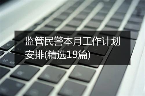 监管民警本月工作计划安排(精选19篇)