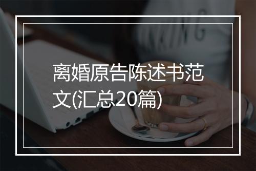 离婚原告陈述书范文(汇总20篇)