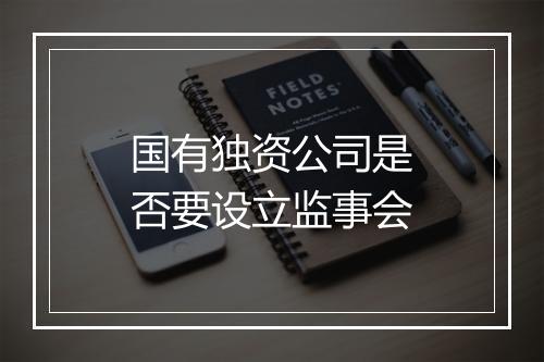 国有独资公司是否要设立监事会