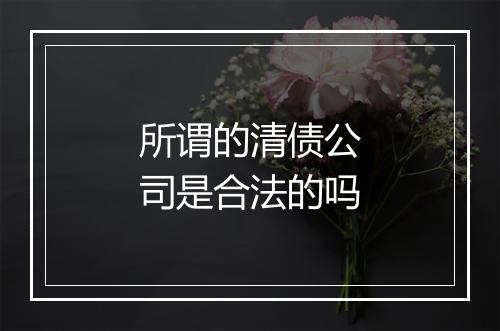 所谓的清债公司是合法的吗