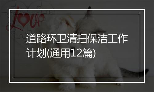 道路环卫清扫保洁工作计划(通用12篇)