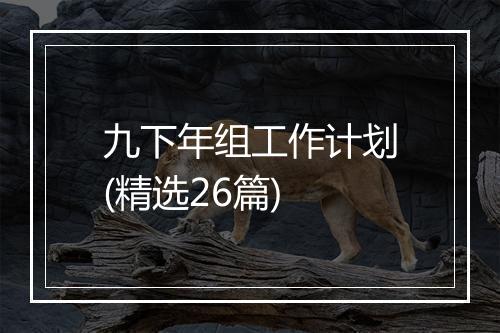九下年组工作计划(精选26篇)