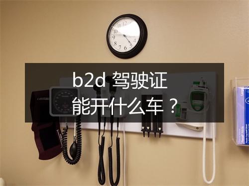 b2d 驾驶证能开什么车？