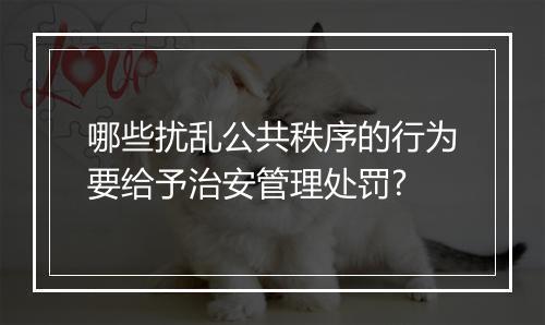 哪些扰乱公共秩序的行为要给予治安管理处罚?