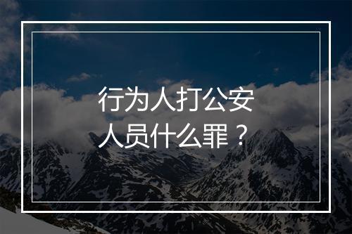 行为人打公安人员什么罪？