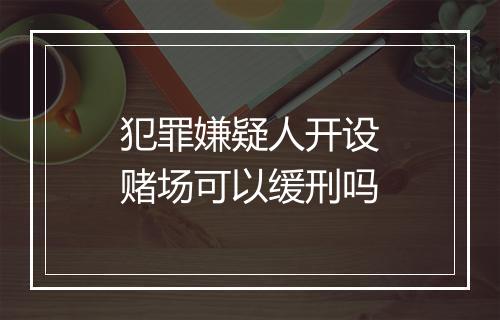 犯罪嫌疑人开设赌场可以缓刑吗