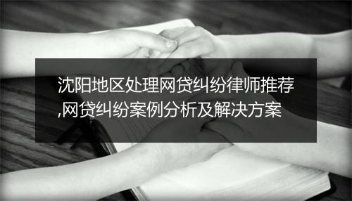 沈阳地区处理网贷纠纷律师推荐,网贷纠纷案例分析及解决方案