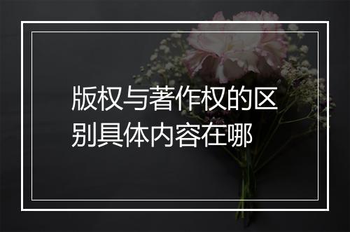 版权与著作权的区别具体内容在哪