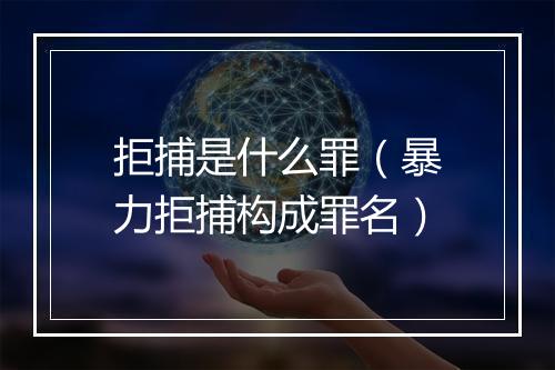 拒捕是什么罪（暴力拒捕构成罪名）
