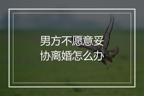 男方不愿意妥协离婚怎么办