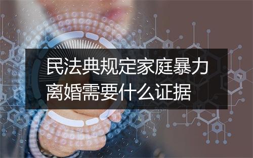 民法典规定家庭暴力离婚需要什么证据