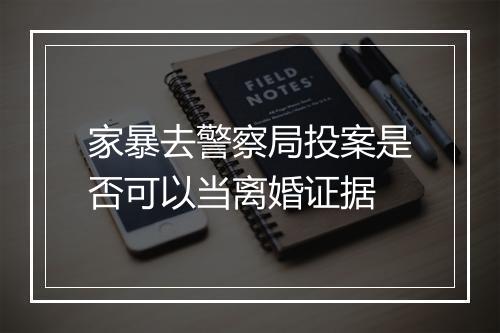 家暴去警察局投案是否可以当离婚证据