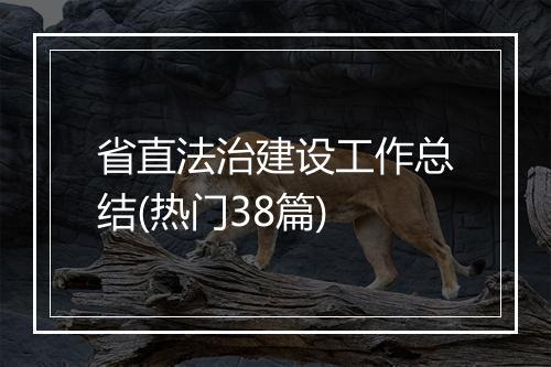 省直法治建设工作总结(热门38篇)