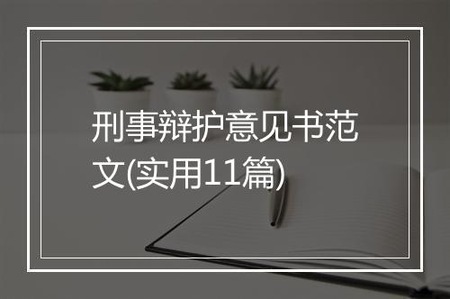 刑事辩护意见书范文(实用11篇)