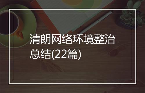 清朗网络环境整治总结(22篇)