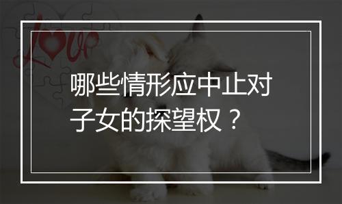 哪些情形应中止对子女的探望权？