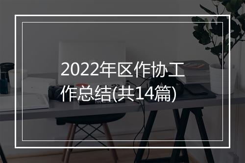 2022年区作协工作总结(共14篇)