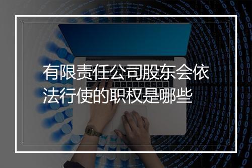 有限责任公司股东会依法行使的职权是哪些