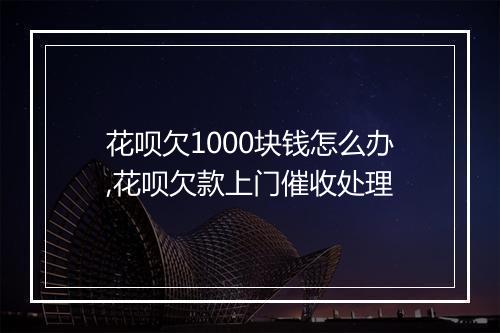 花呗欠1000块钱怎么办,花呗欠款上门催收处理