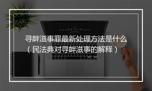 寻衅滋事罪最新处理方法是什么（民法典对寻衅滋事的解释）