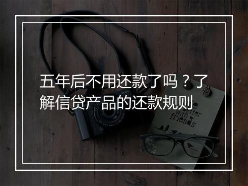 五年后不用还款了吗？了解信贷产品的还款规则