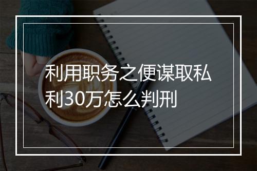 利用职务之便谋取私利30万怎么判刑