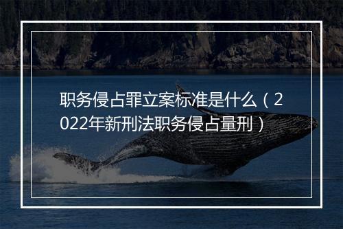 职务侵占罪立案标准是什么（2022年新刑法职务侵占量刑）