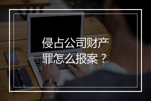 侵占公司财产罪怎么报案？