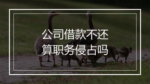 公司借款不还算职务侵占吗