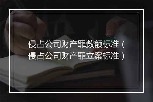 侵占公司财产罪数额标准（侵占公司财产罪立案标准）