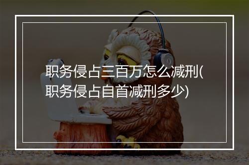 职务侵占三百万怎么减刑(职务侵占自首减刑多少)