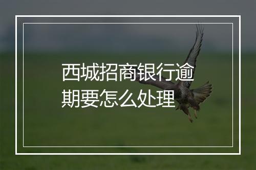 西城招商银行逾期要怎么处理
