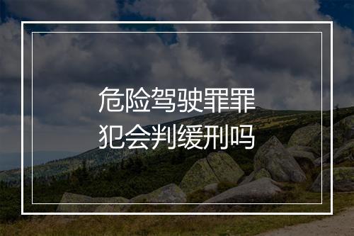 危险驾驶罪罪犯会判缓刑吗