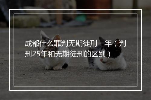 成都什么罪判无期徒刑一年（判刑25年和无期徒刑的区别）