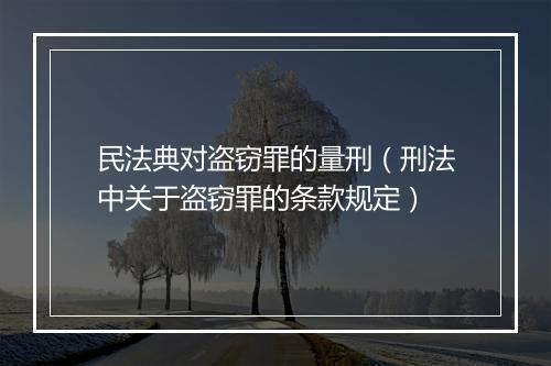 民法典对盗窃罪的量刑（刑法中关于盗窃罪的条款规定）