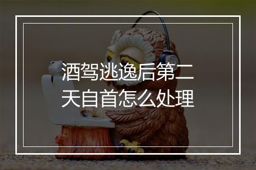 酒驾逃逸后第二天自首怎么处理