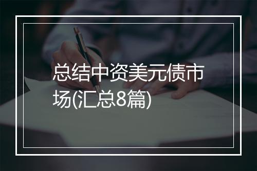 总结中资美元债市场(汇总8篇)