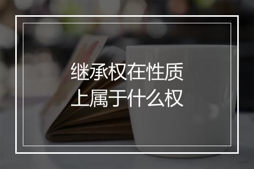 继承权在性质上属于什么权