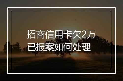 招商信用卡欠2万已报案如何处理
