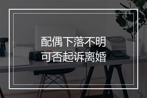 配偶下落不明可否起诉离婚