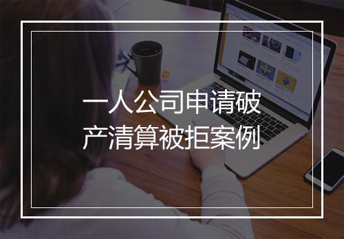 一人公司申请破产清算被拒案例