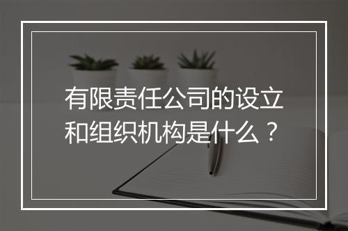有限责任公司的设立和组织机构是什么？