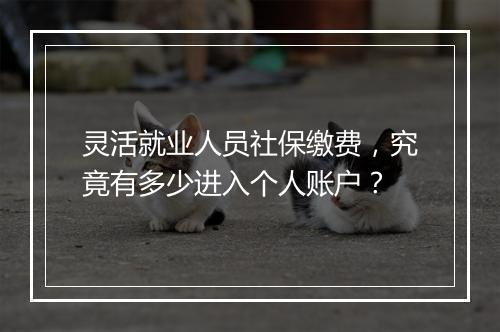 灵活就业人员社保缴费，究竟有多少进入个人账户？