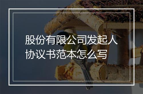 股份有限公司发起人协议书范本怎么写