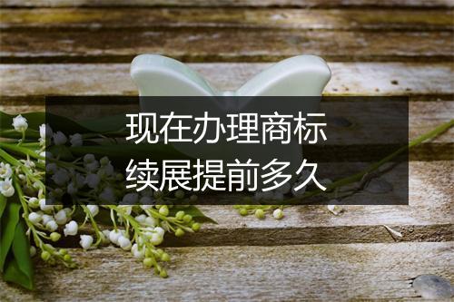 现在办理商标续展提前多久