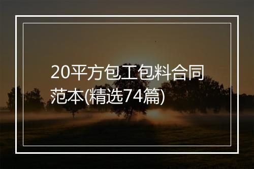 20平方包工包料合同范本(精选74篇)